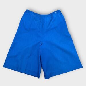Vintage 70s The Fox Collection Women's Wide Leg Shorts Culottes Blue Missy 16